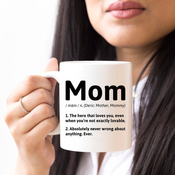 Mom Definition - 11oz White Ceramic Coffee Mug - AroundTheWineCooler