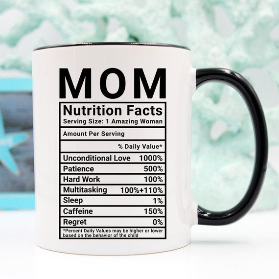 Mother's Day Coffee Mug - Mom Nutrition Facts - AroundTheWineCooler
