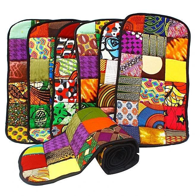 Set of 6 African Kitengi Kitchen table PlaceMat and table runner - AroundTheWineCooler