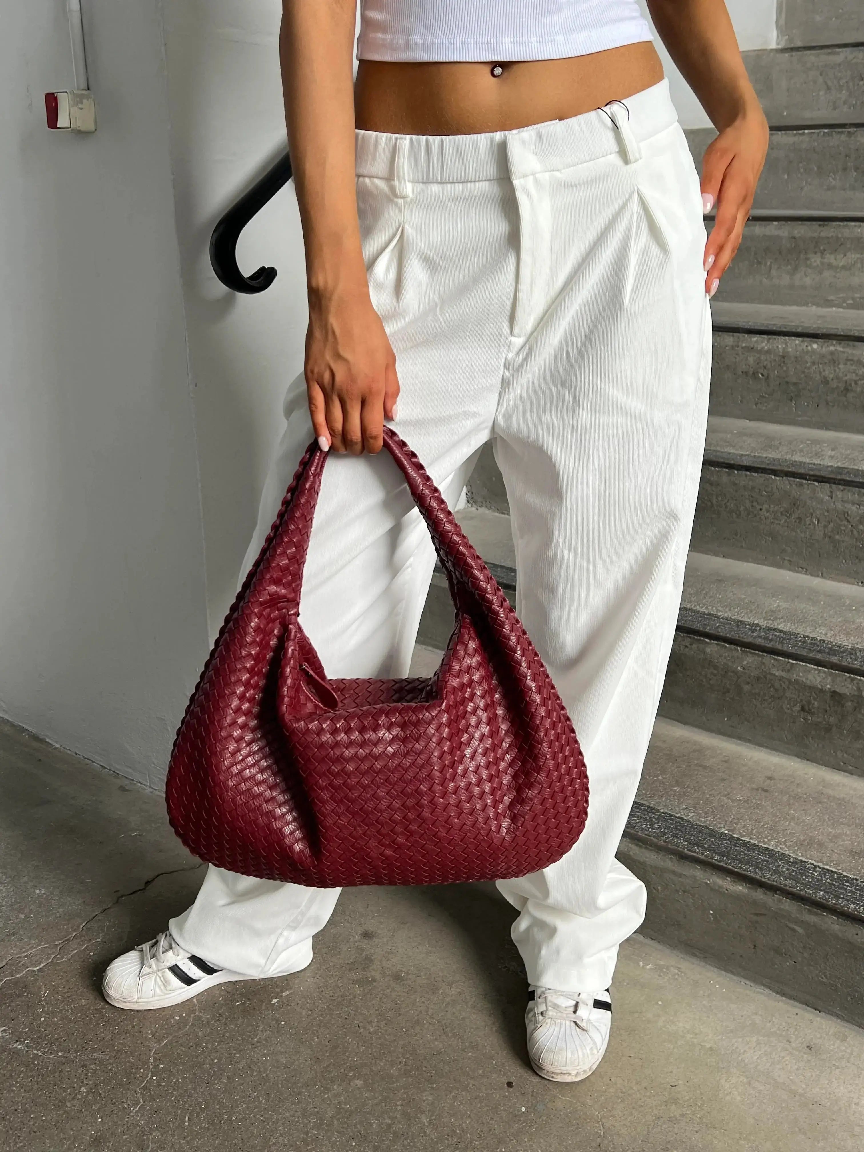 Everyday Leather Bag - Wine Red