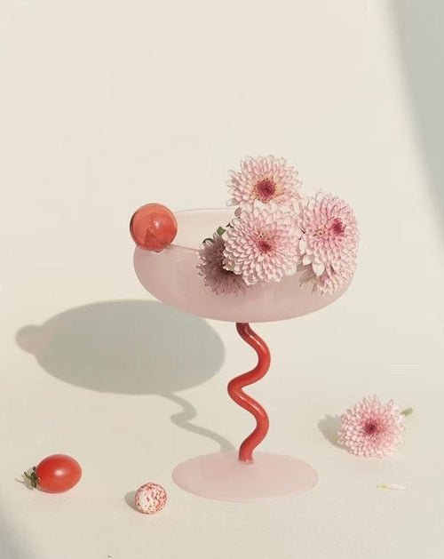 Jelly Bean Wine Glass - Whimsical Eclectic Dopamine Cocktail Coupe - AroundTheWineCooler