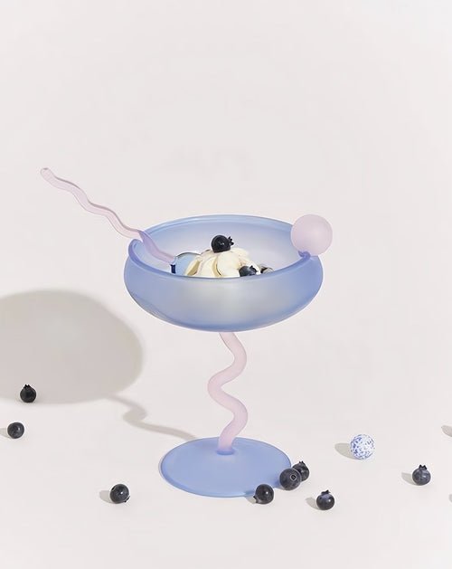 Jelly Bean Wine Glass - Whimsical Eclectic Dopamine Cocktail Coupe - AroundTheWineCooler