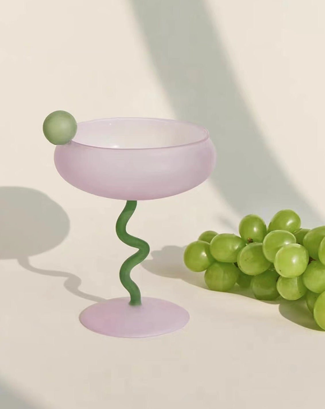 Jelly Bean Wine Glass - Whimsical Eclectic Dopamine Cocktail Coupe - AroundTheWineCooler