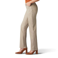 Lee womens Wrinkle Free Relaxed Fit Straight Leg Pant 10 Flax