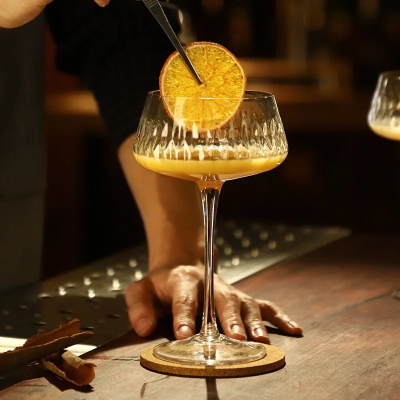 Carved Cocktail Glass Wine - AroundTheWineCooler