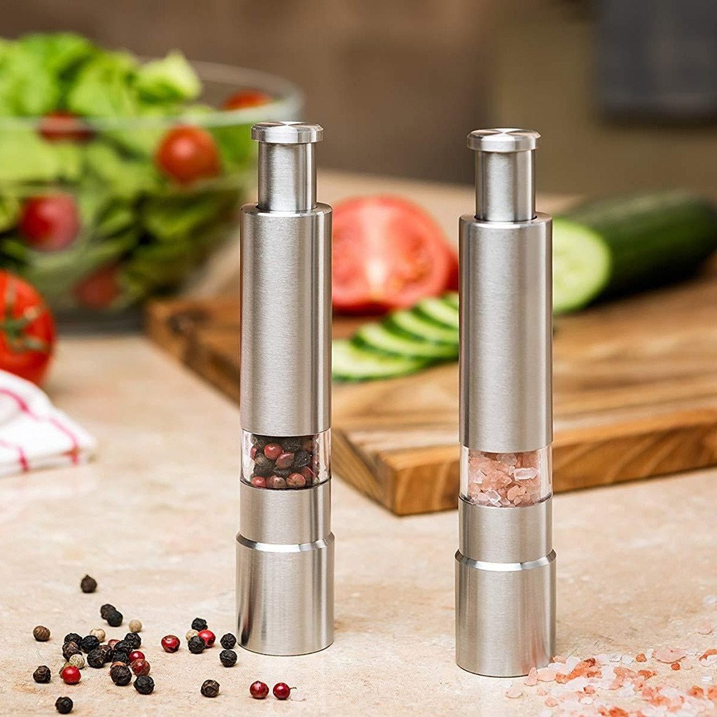 Premium Stainless Steel Salt and Pepper Spice Grinder - AroundTheWineCooler