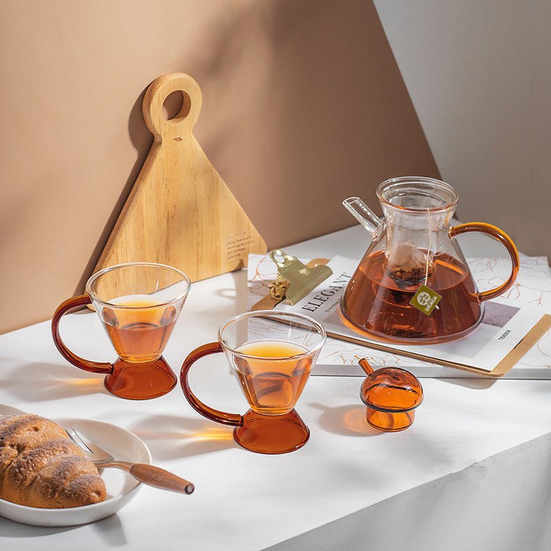 Modern Glass Tea Kettle Set - Teapot & Tea Cups Set - AroundTheWineCooler