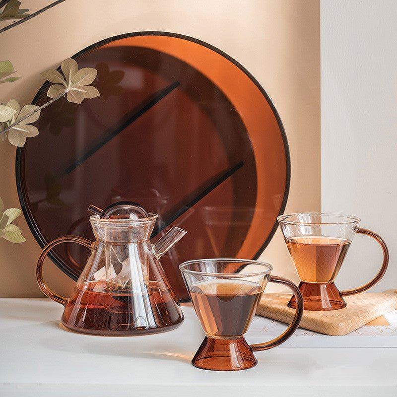 Modern Glass Tea Kettle Set - Teapot & Tea Cups Set - AroundTheWineCooler