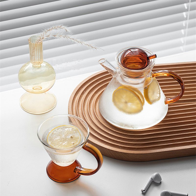 Modern Glass Tea Kettle Set - Teapot & Tea Cups Set - AroundTheWineCooler