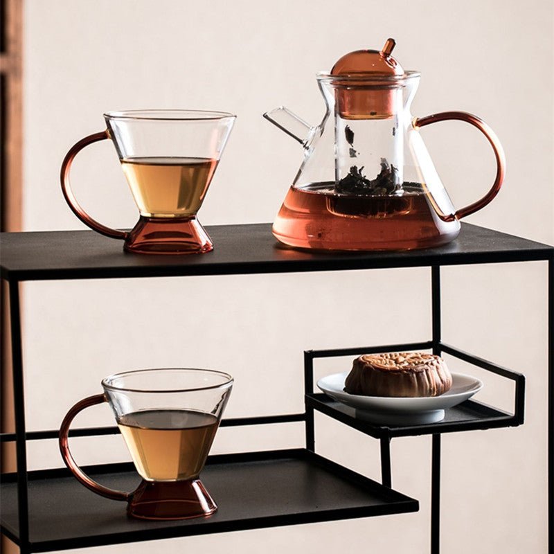 Modern Glass Tea Kettle Set - Teapot & Tea Cups Set - AroundTheWineCooler