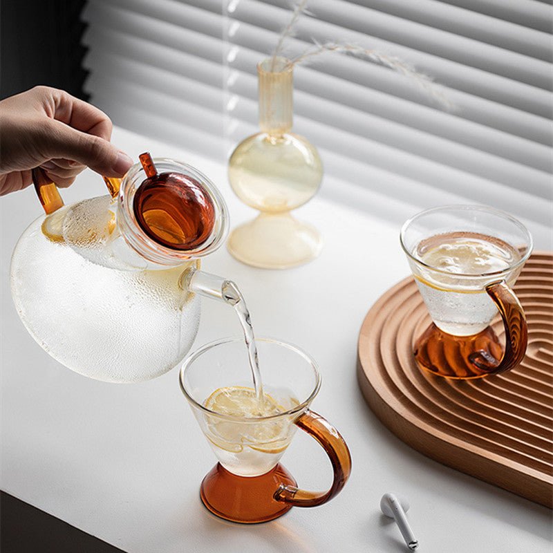 Modern Glass Tea Kettle Set - Teapot & Tea Cups Set - AroundTheWineCooler