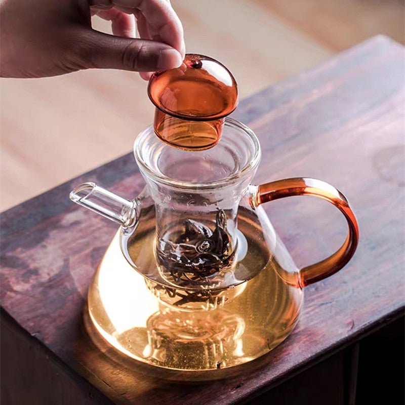 Modern Glass Tea Kettle Set - Teapot & Tea Cups Set - AroundTheWineCooler