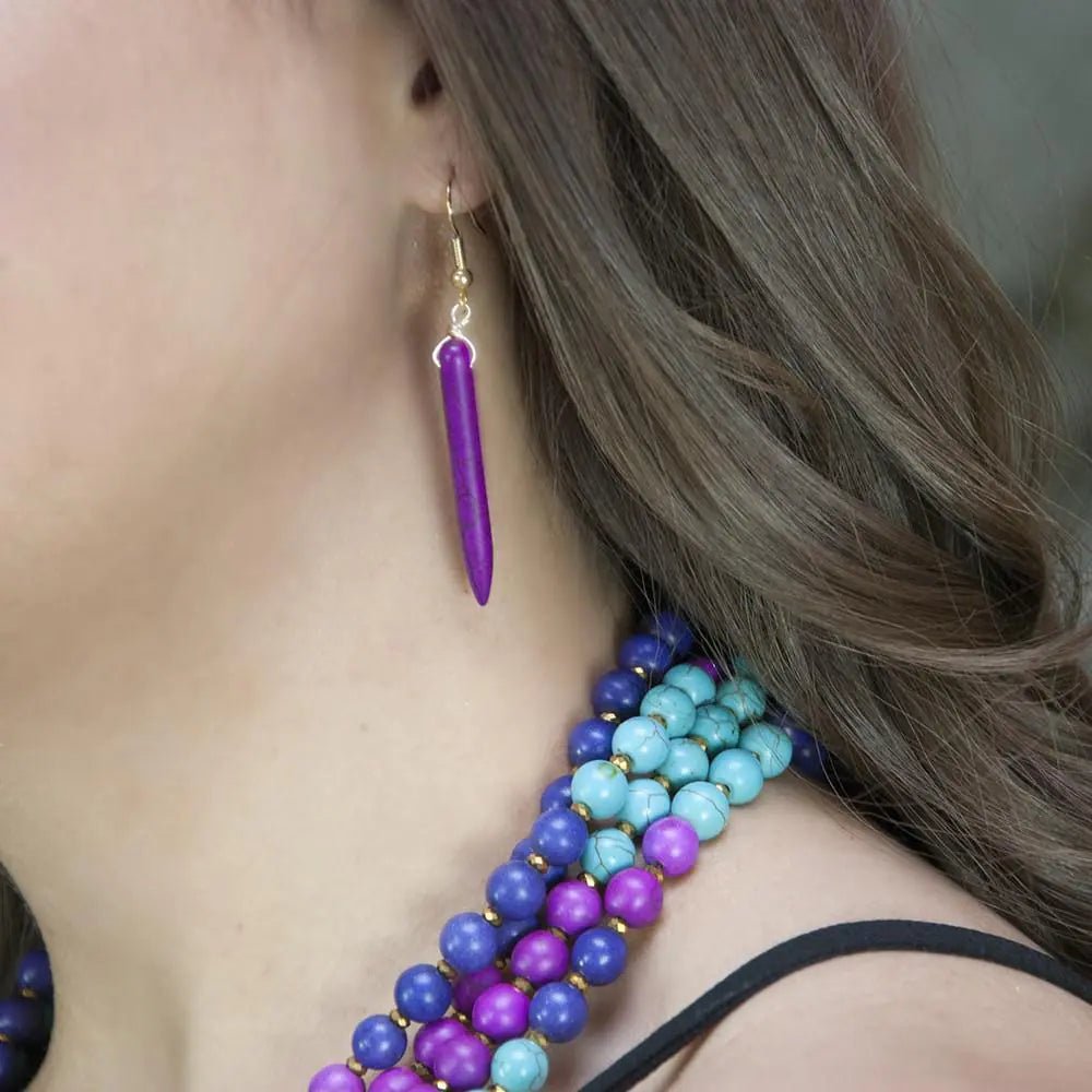 Pin - Down Earrings - Plum - AroundTheWineCooler