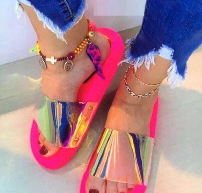 New 2021 Fashion Summer Women Sandals Clear Shoes Slip - On Jelly Shoes - AroundTheWineCooler