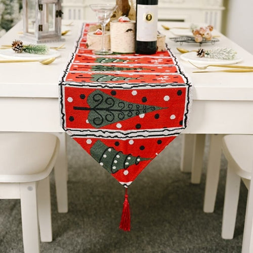 Christmas Table Runner Decoration Supplies Knitted Cloth Creative