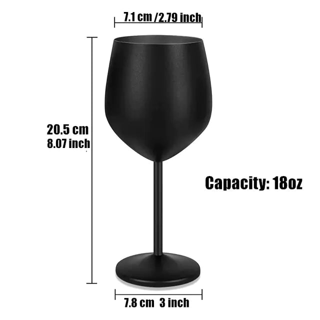Stainless Steel Wine Glasses with Black Plating - AroundTheWineCooler